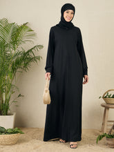 Nabia Black Zip Abaya for women with black scarf